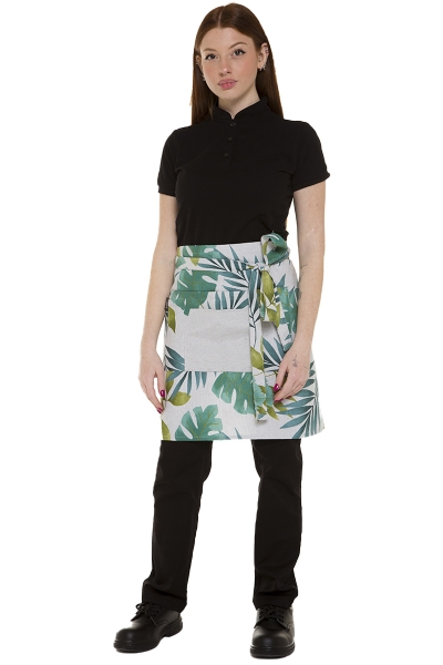 uniforme de bar moderno con delantal corto Jungle