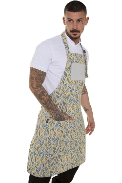 Wheat pattern detail on a work apron