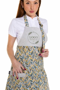 grembiule  spiga donna personalizzato con ricamo logo