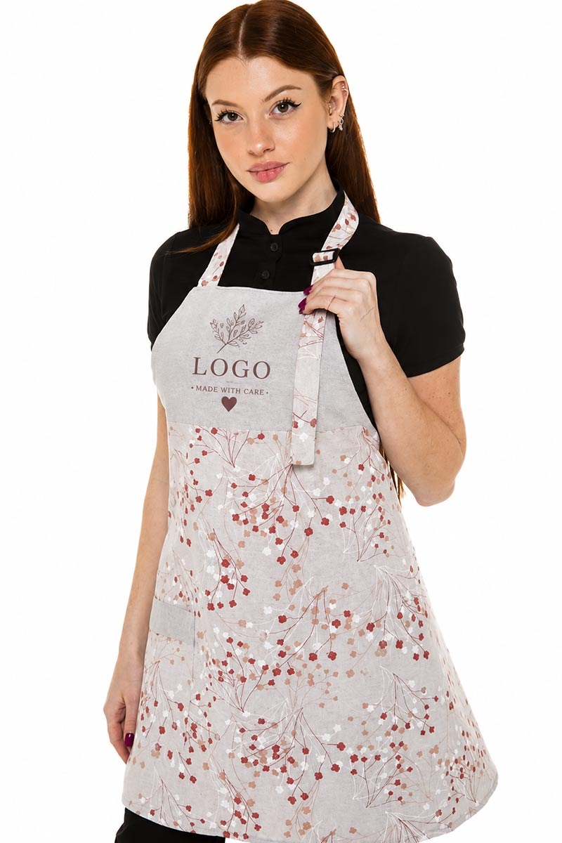 Tablier pour femme personnalisé avec un logo brodé