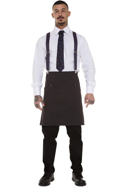 Professionelle kurze Bistroschürze mit elastischen Trägern