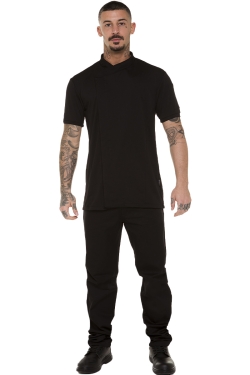 uniforme de barbero de color negro