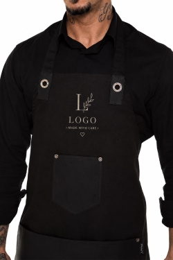 Elegante Schürze mit personalisierter Logostickerei