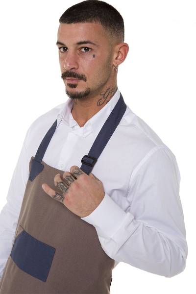 Professionelle taupefarbene Unisex-Schürze 2