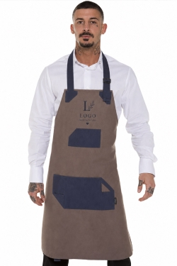 grembiule tortora personalizzato con ricamo logo