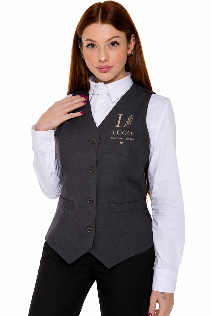 gilet donna grigio professionale personalizzato con logo ricamo