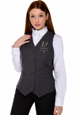gilet donna grigio professionale personalizzato con logo ricamo