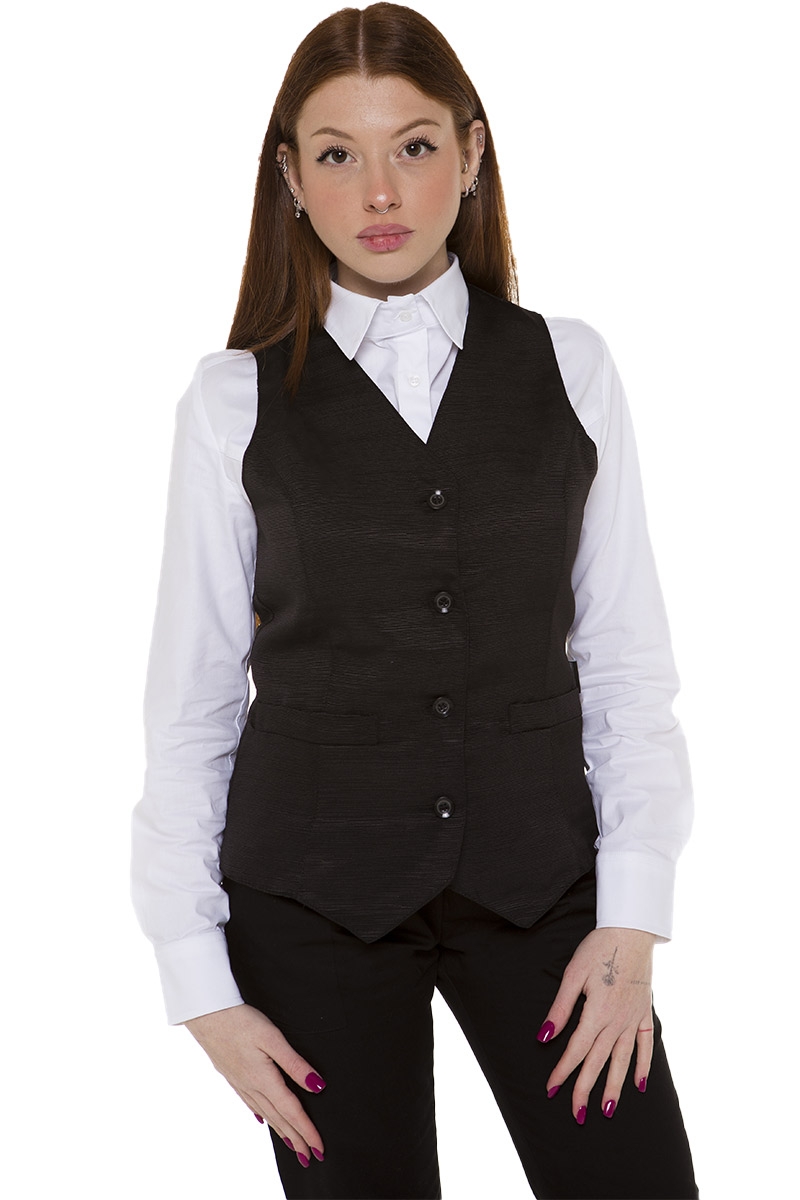 chaleco profesional elegante negro de mujer