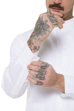polsini con doppio bottone camicia chef