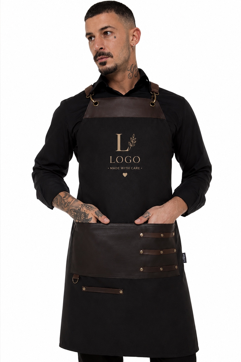 Professional craft apron personalised with a logo