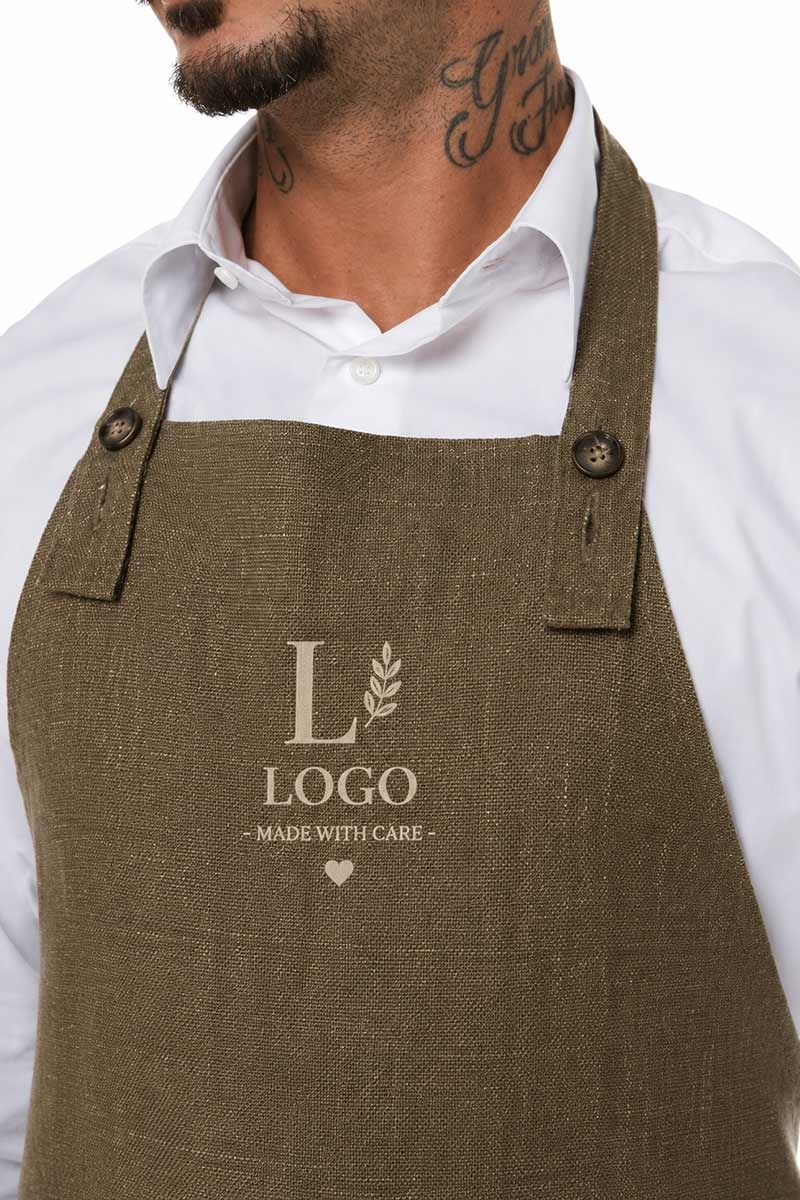 grembiule professionale personalizzato con logo ricamato