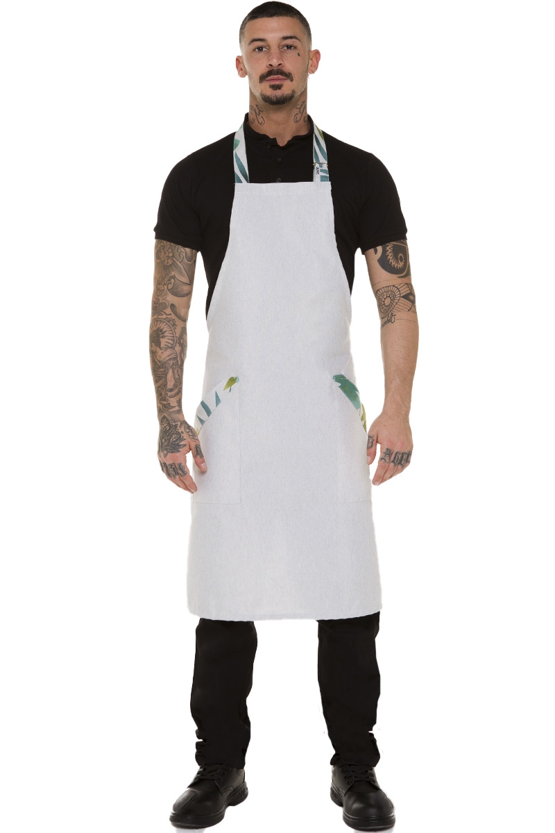 grembiule professionale unisex con profili tropicali