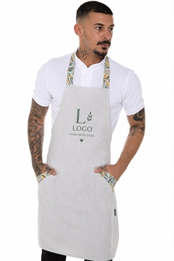 Professionelle Schürze mit Ährenmuster und personalisiertem aufgesticktem Logo