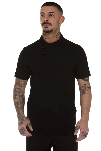 polo professionale nera bottoni chef