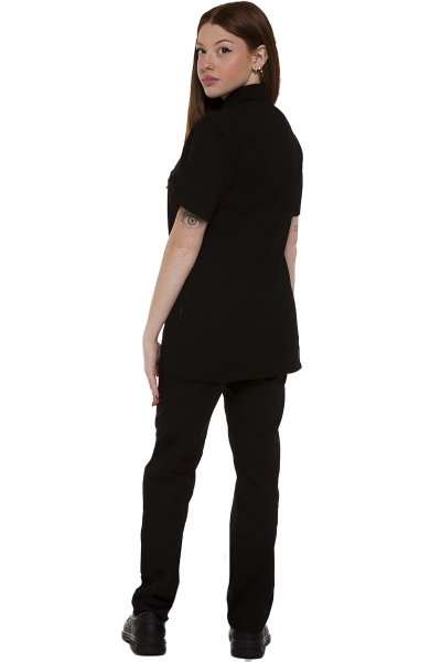 polo professionale nera bottoni chef 2