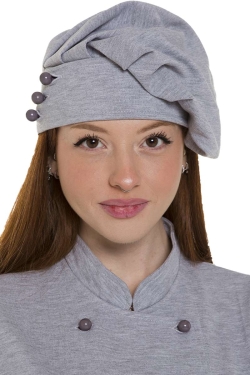 detalle del tejido piqué del gorro gris