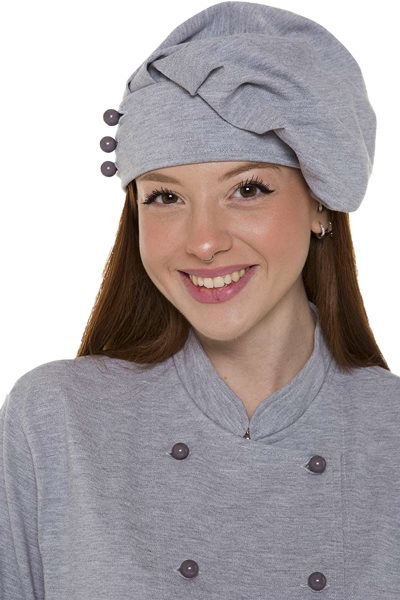 Chapeau de chef gris pour cuisine moderne