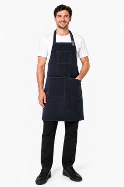 grembiule elegante in velluto navy