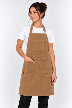 grembiule professionale in velluto beige