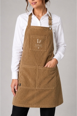 grembiule beige personalizzato con ricamo