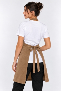 retro del grembiule in velluto beige unisex